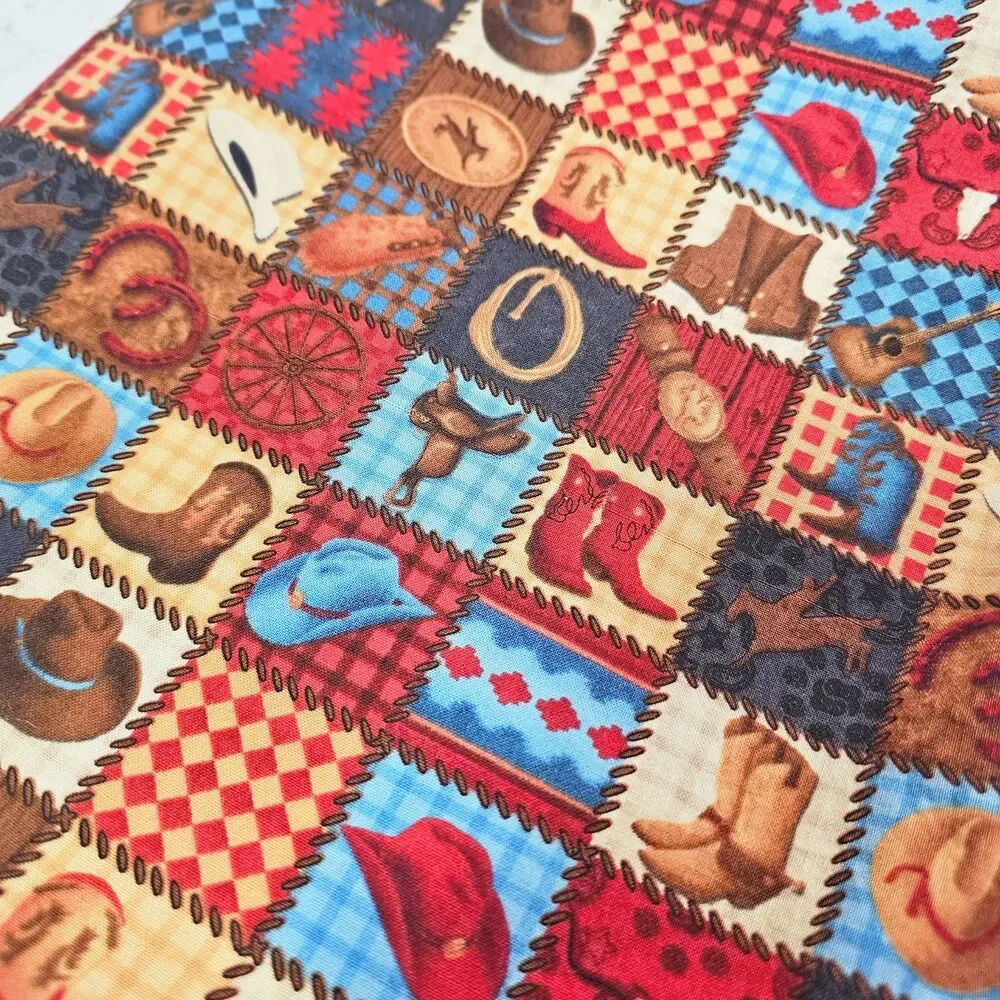Wilmington Prints Wrangler's Range Lucy Wilkins Cowboy Fabric 44x53 Western